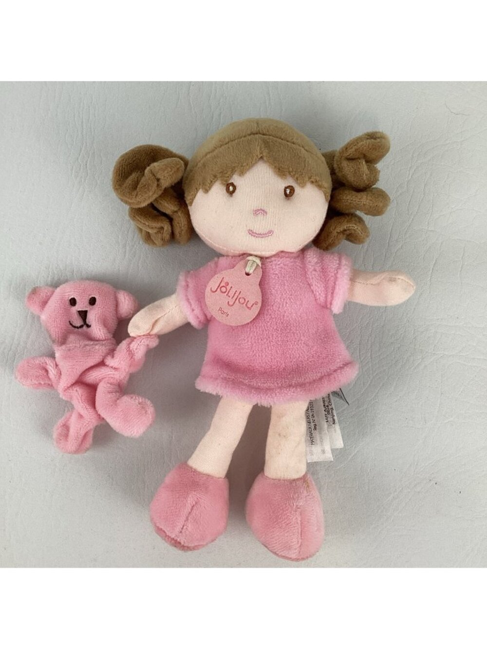 Jolijou Paris My First Doll Rose Dolly 8" Plush Stuffed Animal Soft Cuddle Toy